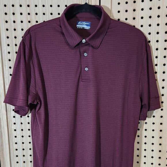 Ben Hogan Mens Performance Golf Polo Shirt SIZE M Plum Solid Short Sleeve‎ - Picture 1 of 8